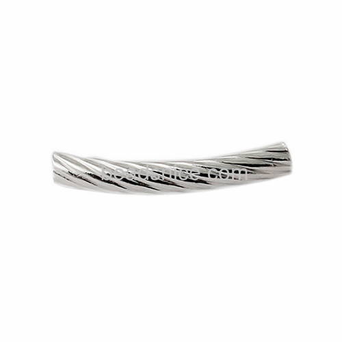 925 sterling silver filled tube beads curved textured pattern curved