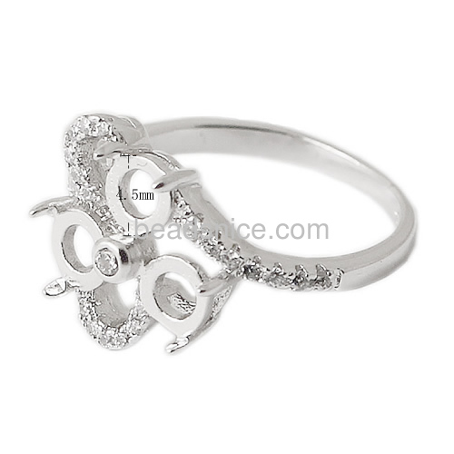 Silver ring cirzon setting for wholesale ring settings without stones