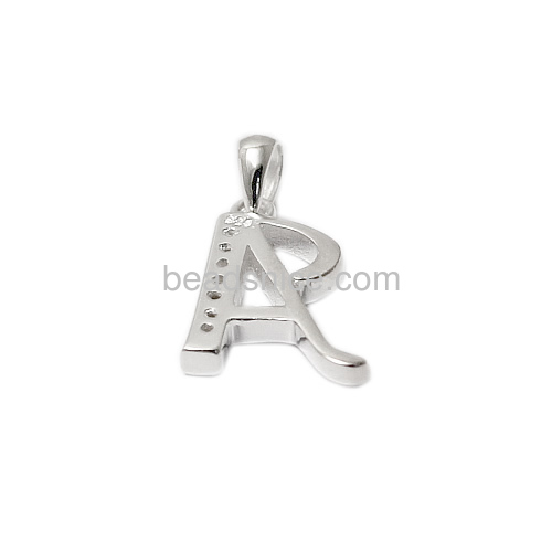 925 Sterling Silver Initial A Letter Charm Pendant