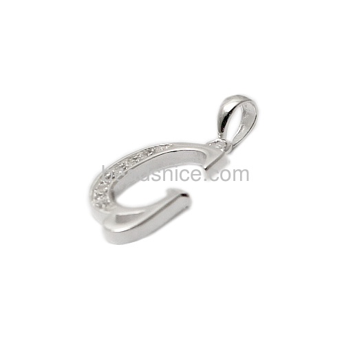 S925 Sterling Silver Cubic Zirconia Cursive Letter G Initial Pendant
