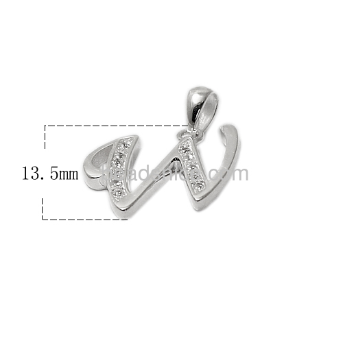 925 Solid Sterling Silver Initial Charms W Letter Pendant
