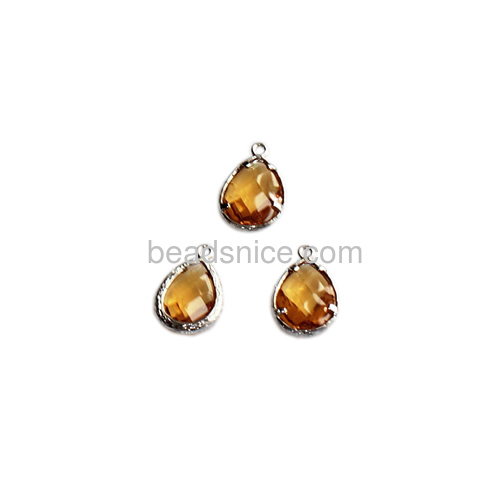 Drop shaped gold plated frame Acrylic bead pendant