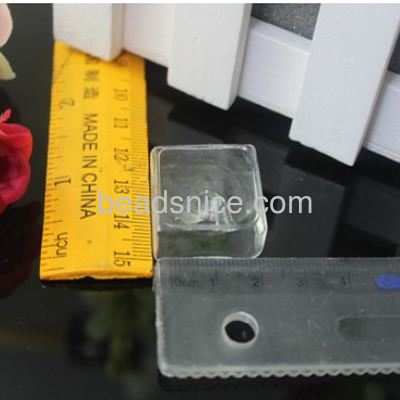 Zakka square shaped bubble glass jewelry parts for rings making
