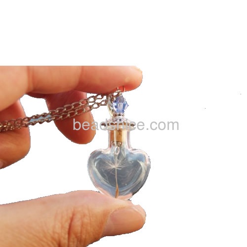 Zakka glass vial necklace bottle findings with various shaped
