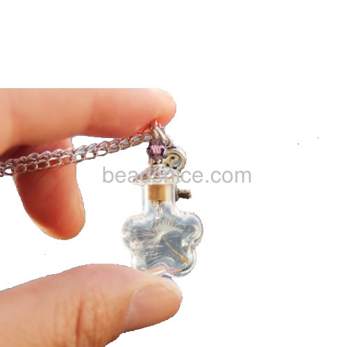 Zakka glass vial necklace bottle findings with various shaped