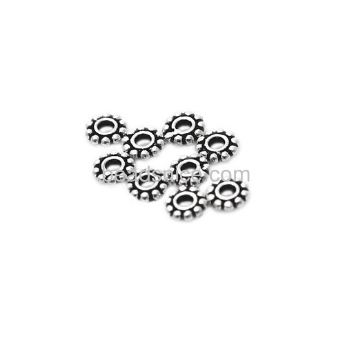 925 silver flower shaped spacer beads for DIY jewelry findings