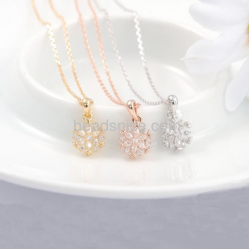 Charm with cz nice for your bracelet making  brass flower
