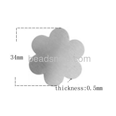 Pendant Staming Blanks Jewelry Pendant Findings Stainless Steel Flower-shaped thick: 0.5mm