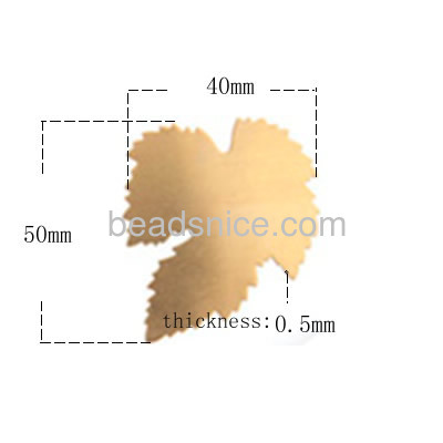 Stamping blanks Jewelry Pendant Findings Brass Gold Plated Leaf nice for jewelry making