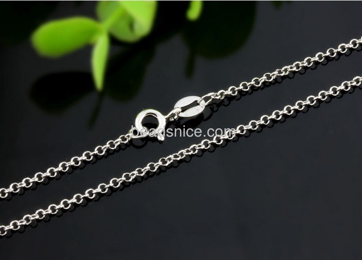 Pure sterling silver jewelry necklaces 925 silver Rollo necklace