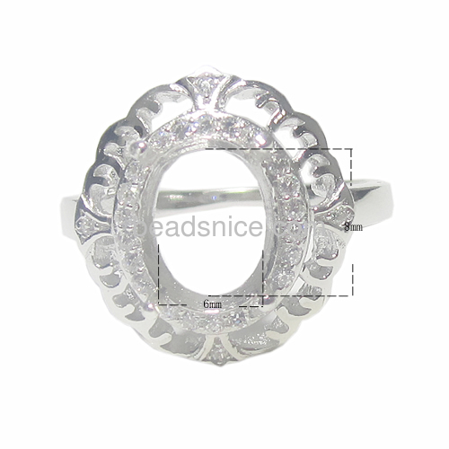 Pronged ring settings of 925 sterling silver without gems