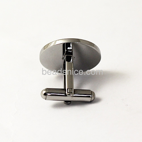 Stainless Steel Cuff links findings nice for working with coins nickel-free lead-safe round，mirror polishing