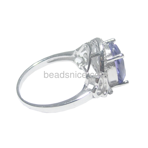 Silver Amethyst CZ Ring Jewelry Wholesale