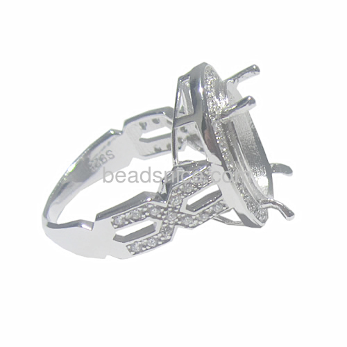 Ring Setting CZ Sterling Silver New style fashion jewelry