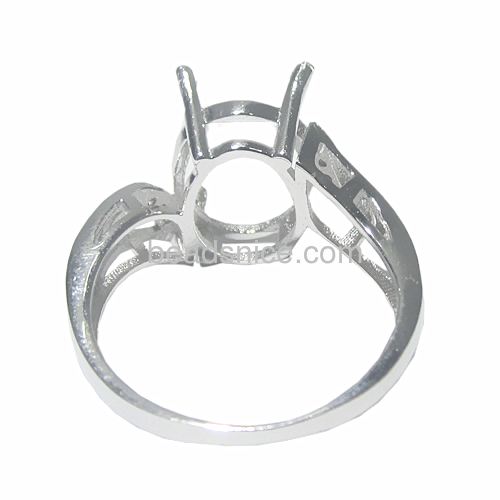 Silver Ring Setting for Custom Jewelry Paved Zircon