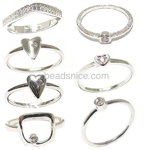 Mix Mid iRring set 925 Sterling Silver Set silver ring jewelry best for girls kits mix color with mix size