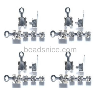 Rhinestone Chain Connectors Crimps Setting with Prongs for  3mm Chain