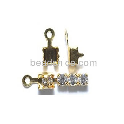 Brass rhinestone clasp  for 4mm