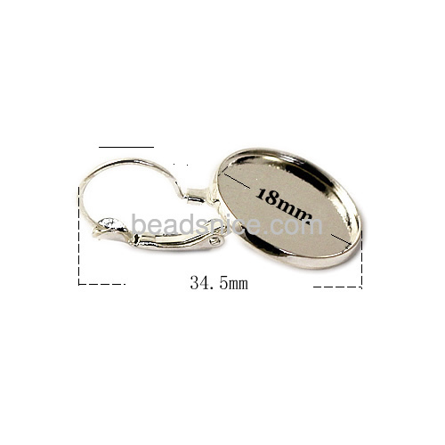Jewelry clasp jewelry Earring findings Brass vacuum real-gold plated oval More than 2 microns thick 18mmX34.5mm