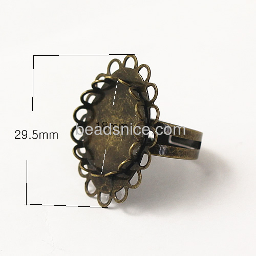 Finger ring base Brass jewelry Ring Finding oval Nickel-Free Lead-Safe  inner diameter :18mm 18x29.5x17mm