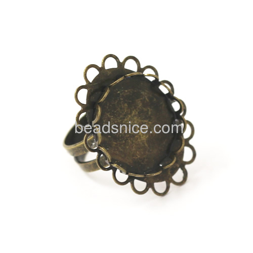 Finger ring base Brass jewelry Ring Finding oval Nickel-Free Lead-Safe  inner diameter :18mm 18x29.5x17mm