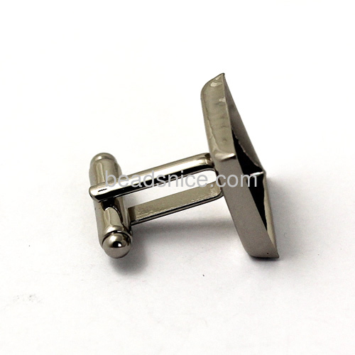 Vacuum real gold plating, More than 2 microns thick, cufflink,Brass,Square,