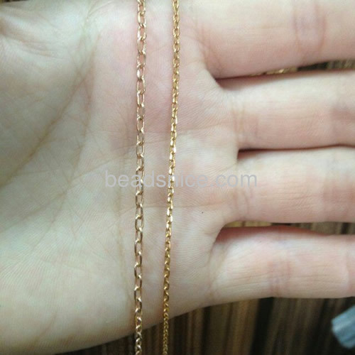 Chain brass jewelry chain Nicmkel-Free Lead-Safe 1.2x0.2x2.2mm