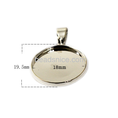 Pendant base jewelry pendant findings brass vacuum real-gold plated 19.5mmX17.5mm