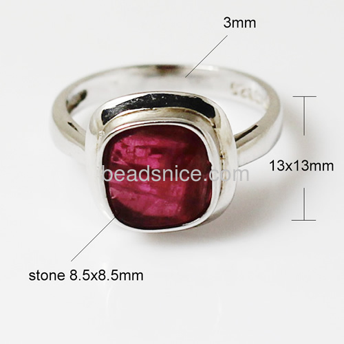 Ring 925 silver designs for girls ring size 6  13x13mm