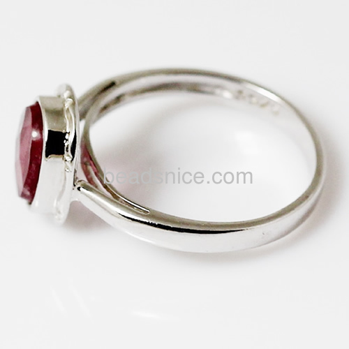 Ring 925 sterling silver ring with pink Tourmaline ring size 6  10x12.5mm