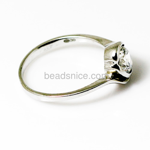 Ring 925 sterling silver ring zirconia jewelry rings simple design for girls ring size 7 6mm