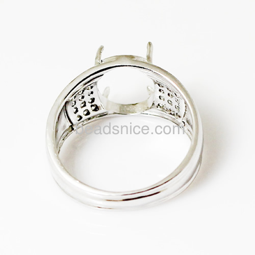 Ring mountings 925 Sterling Silver jewelry ring findings oval design for men