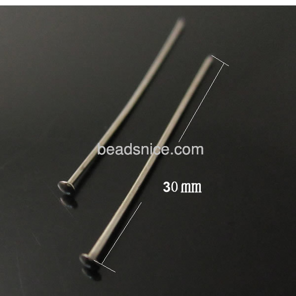 Headpins brass findings 0.6x30mm