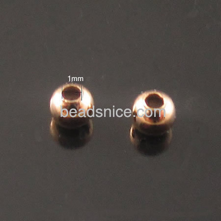 Beads brass Gold plated Round eco-friendly nickel free and lead safe