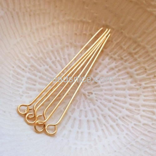 Eyepin ion vacuum real gold plated DIY for your jewelry design 0.6X60mm