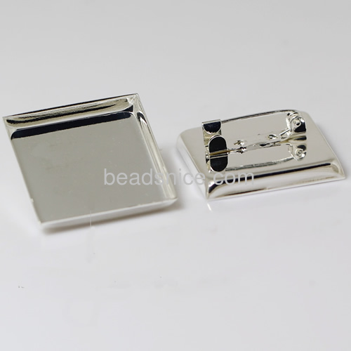 Brooch brooch findings brass nickel-free lead-safe square tube 25mm Depth:3mm
