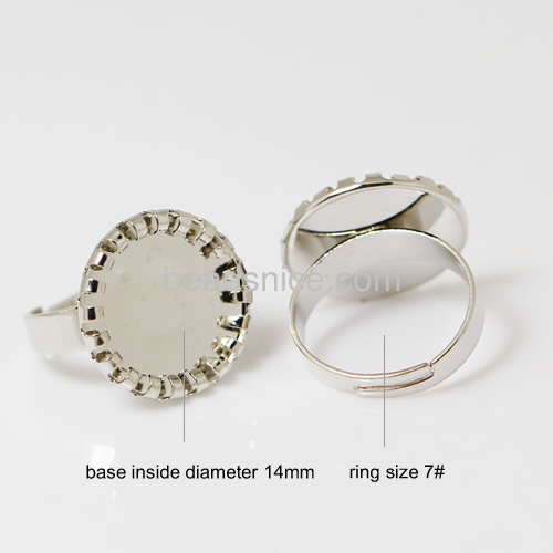 Ring base,size:7 ,lead-safe,nickel-free,round