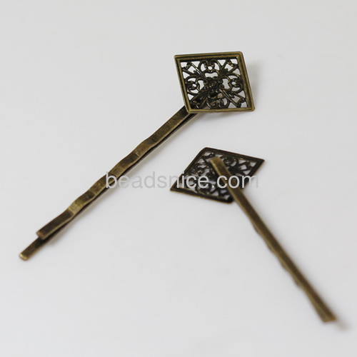 Hairpins Brass nickel free lead safe base diameter:13x18mm long :55mm square tube