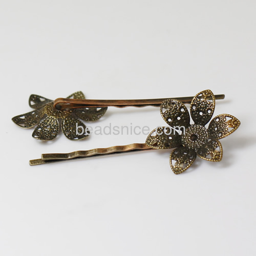 Hairpins base brass nickel free lead safe diameter:8mm long :55mm  flower