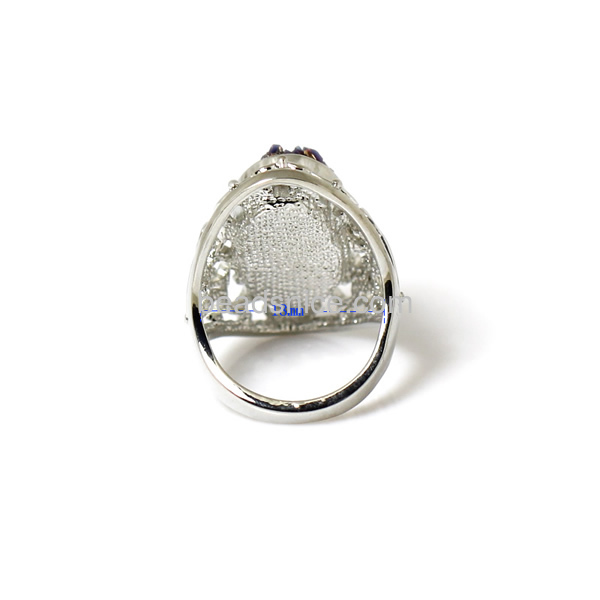 Kyanite ring in real Platinum plated with zinc alloy