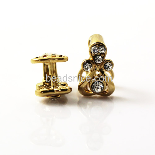 Bail with Czech rhinestone pinch style Czech rhinestone ion plating brass multi-color for choice