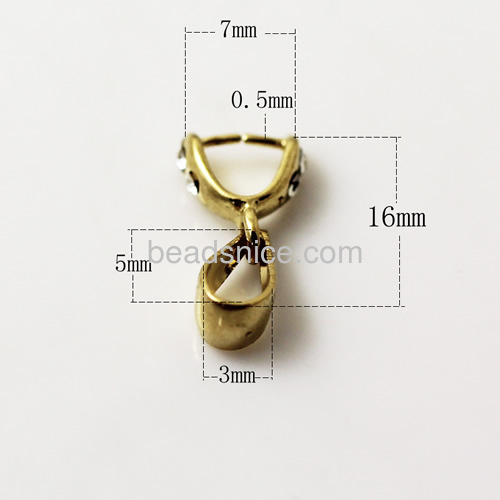 Pinch bail brass Czech rhinestone ion plating multi-color for choice