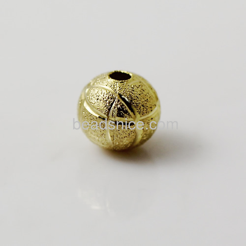 Spacer beads stardust bead stardust beads round loose bead engraving pattern wholesale fashion jewelry findings real gold plated