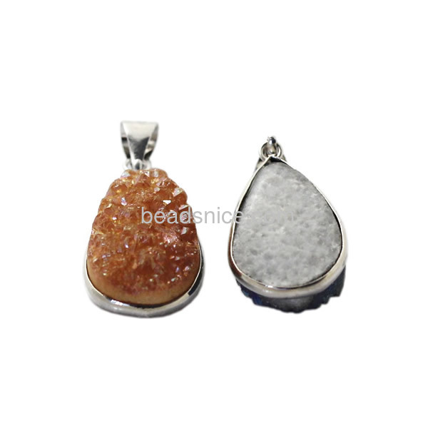 Druzy stones wholesale for druzy pendant necklace with brass real gold color plated