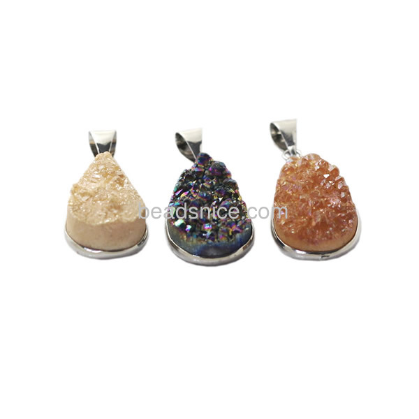 Druzy stones wholesale for druzy pendant necklace with brass real gold color plated