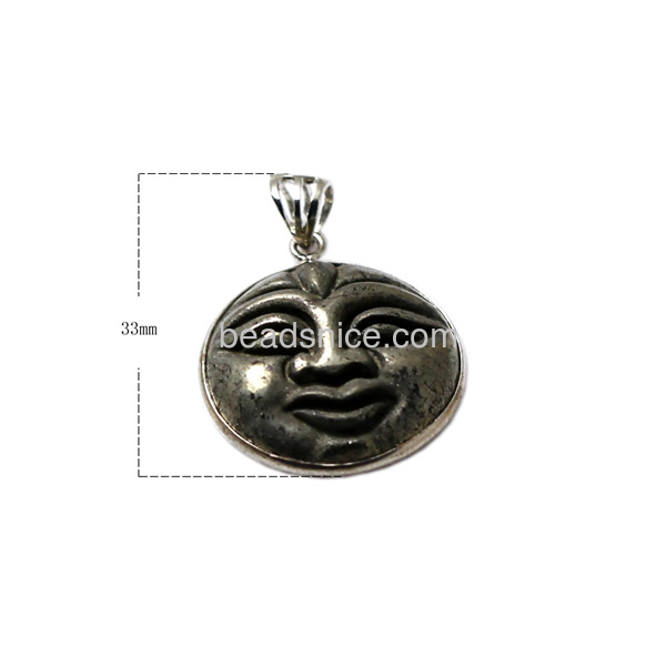 Electroplated pyrite stone pendant real gold color plated