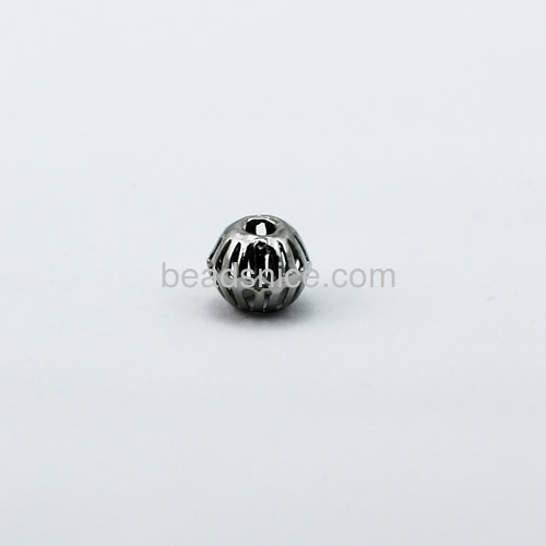 Hollow beads filigree beads hollow ball round beads for bracelet wholesale bead jewelry components brass nickel-free lead-safe