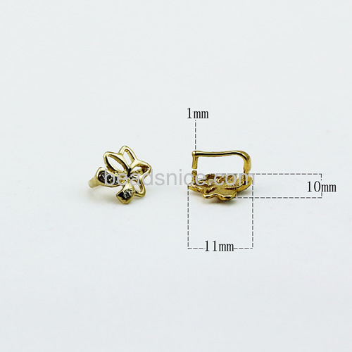 Pendant bails tiny flower pinch bail connector wholesale fashionable jewelry accessory brass DIY more style for you choice