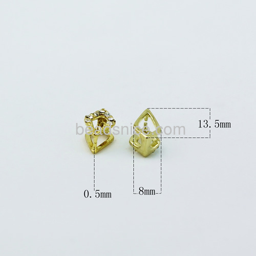 Necklace bail unique designs pendant clip bails pinch bail wholesale vogue jewelry component DIY brass rhombus shape