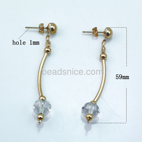 Crystal stud earring long drop earrings women wholesale vintage jewelry earrings accessory brass cadmium free